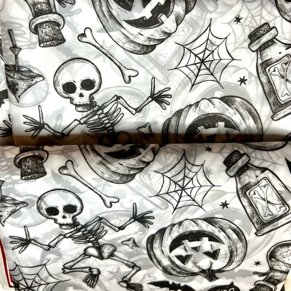 Halloween Charcoal Sketch Images Peva Shower Curtain Metal Grommets Black Potion